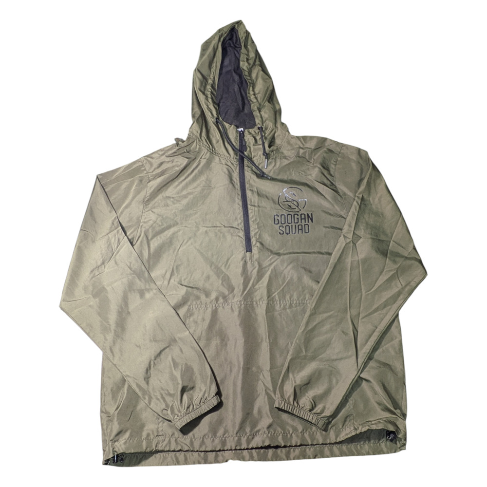 Googan Squad-Olive Green Color-Lightweight Hooded Jacket-Size Large -1/2 Zip EUC